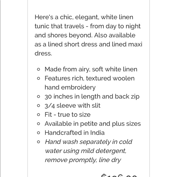 SULU COLLECTION “RITA” LINEN TUNIC - Picture 5 of 6